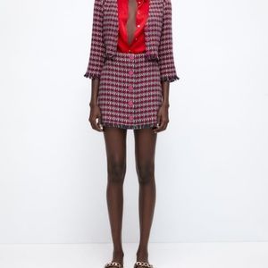Zara Frayed Textured Mini Skirt